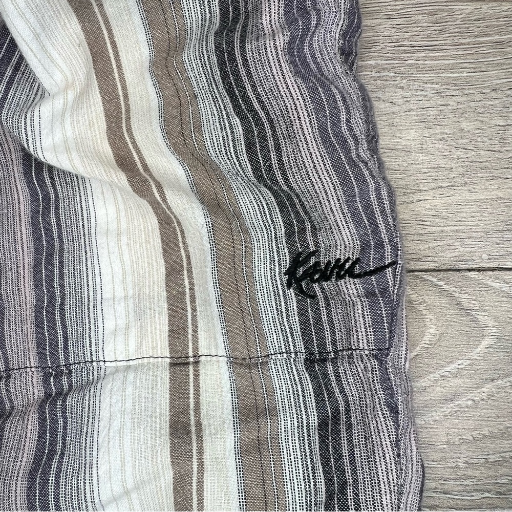 Kavu Tiba Multi Color Striped Ankle Roll Pants Organic Cotton Size Large - Picture 9 of 12